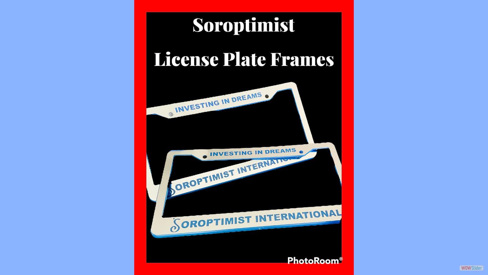 Soroptimist License Plate Frame Sale